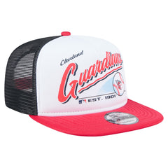 Cleveland Guardians New Era Retro Script Trucker 9FIFTY Snapback Hat for sale