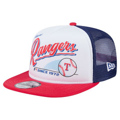 Texas Rangers New Era Retro Script Trucker 9FIFTY Snapback Hat Outlet
