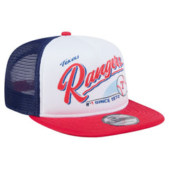 Texas Rangers New Era Retro Script Trucker 9FIFTY Snapback Hat Outlet