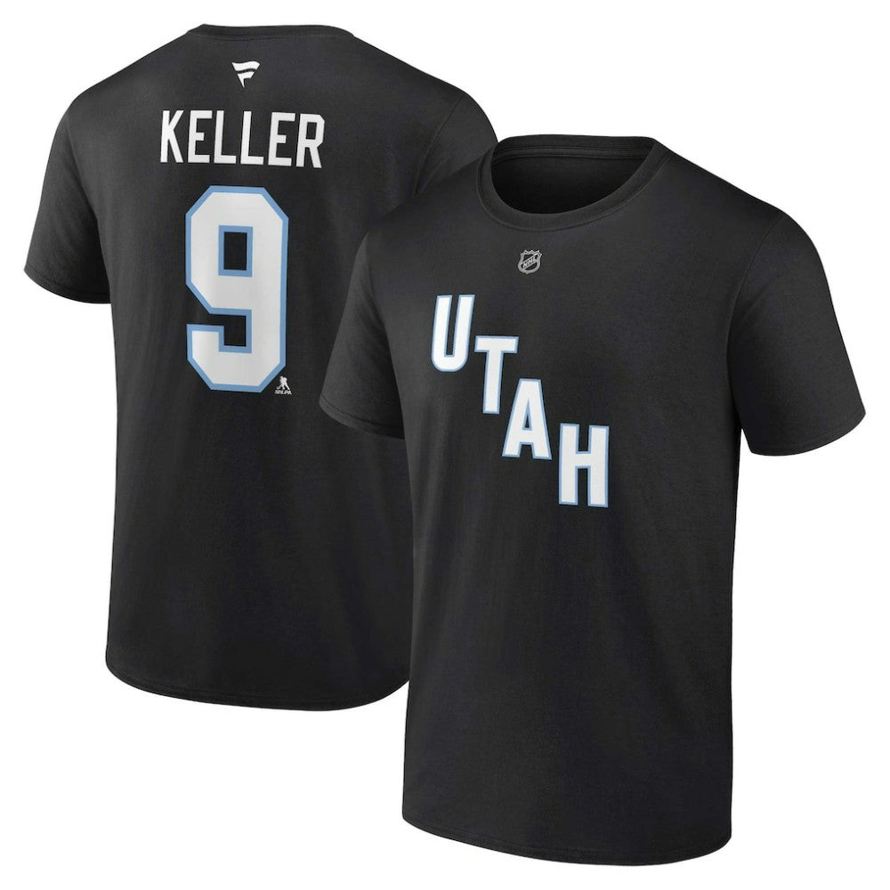 Clayton Keller Utah Mammoth Fanatics Authentic Stack Name & Number T-Shirt - Black | Fanatics sale