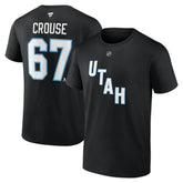 Lawson Crouse Utah Mammoth Fanatics Authentic Stack Name & Number T-Shirt - Black | Fanatics on sale