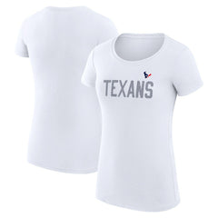 Houston Texans G-III 4Her by Carl Banks Women's Super-Slim Fit Lightweight Dot Print T-Shirt - White - NFL