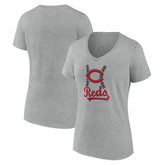 Cincinnati Reds Women's Fastball V-Neck T-Shirt Outlet