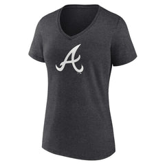 Atlanta Braves Women's Monochrome V-Neck T-Shirt Sale