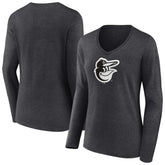 Baltimore Orioles Women's Monochrome Long Sleeve V-Neck T-Shirt Near Me