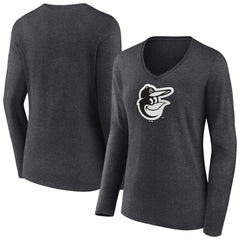 Baltimore Orioles Women's Monochrome Long Sleeve V-Neck T-Shirt Near Me