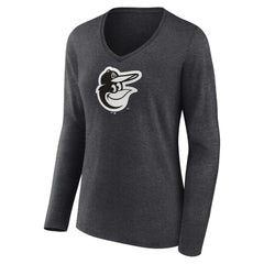 Baltimore Orioles Women's Monochrome Long Sleeve V-Neck T-Shirt Near Me