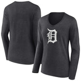 Detroit Tigers Women's Monochrome Long Sleeve V-Neck T-Shirt for sale