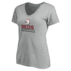 Cincinnati Reds Women's Evanston Stencil V-Neck T-Shirt Outlet