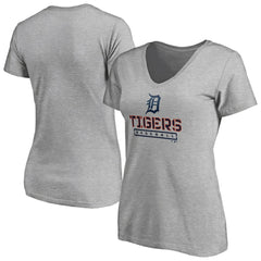 Detroit Tigers Women's Evanston Stencil V-Neck T-Shirt Discount
