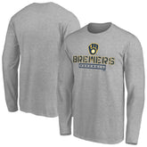 Milwaukee Brewers Evanston Stencil Long Sleeve T-Shirt Outlet