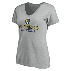 Milwaukee Brewers Women's Evanston Stencil V-Neck T-Shirt Near Me