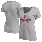 Philadelphia Phillies Women's Evanston Stencil V-Neck T-Shirt Discount