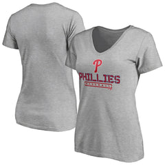 Philadelphia Phillies Women's Evanston Stencil V-Neck T-Shirt Discount