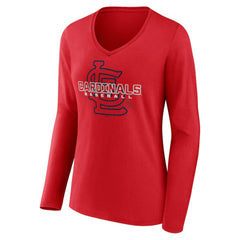 St. Louis Cardinals Women's Stellar Long Sleeve V-Neck T-Shirt Near Me