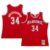 Mitchell & Ness Giannis Antetokounmpo Milwaukee Bucks 2014/15 Hardwood Classics Swingman Jersey Red
