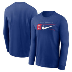 Texas Rangers Nike Local Logo Swoosh Lockup Long Sleeve T-Shirt Near Me