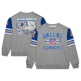 Dallas Cowboys Vintage Logo Pullover Sweatshirt - Heather Gray - Mitchell & Ness