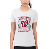 Washington Nationals G-III 4Her by Carl Banks Women's Super-Slim Fit Lightweight Flowers Graphic T-Shirt Discount