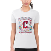 Cleveland Guardians G-III 4Her by Carl Banks Women's Super-Slim Fit Lightweight Flowers Graphic T-Shirt Sale