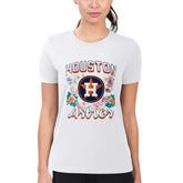 Houston Astros G-III 4Her by Carl Banks Women's Super-Slim Fit Lightweight Flowers Graphic T-Shirt Sale