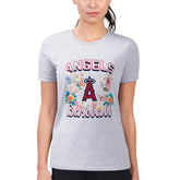 Los Angeles Angels G-III 4Her by Carl Banks Women's Super-Slim Fit Lightweight Flowers Graphic T-Shirt Online