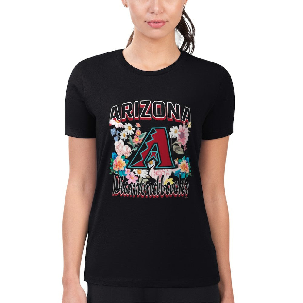Arizona Diamondbacks G-III 4Her by Carl Banks Women's Super-Slim Fit Lightweight Flowers Graphic T-Shirt Outlet