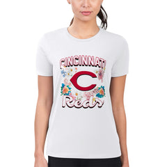 Cincinnati Reds G-III 4Her by Carl Banks Women's Super-Slim Fit Lightweight Flowers Graphic T-Shirt Sale