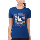 Los Angeles Dodgers G-III 4Her by Carl Banks Women's Super-Slim Fit Lightweight Flowers Graphic T-Shirt Discount