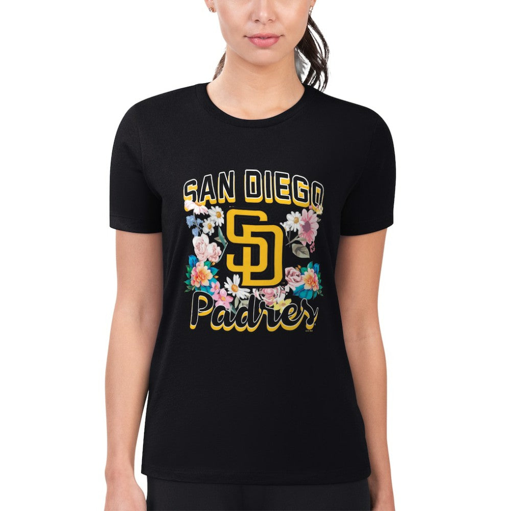 San Diego Padres G-III 4Her by Carl Banks Women's Super-Slim Fit Lightweight Flowers Graphic T-Shirt Outlet