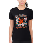 San Francisco Giants G-III 4Her by Carl Banks Women's Super-Slim Fit Lightweight Flowers Graphic T-Shirt Sale