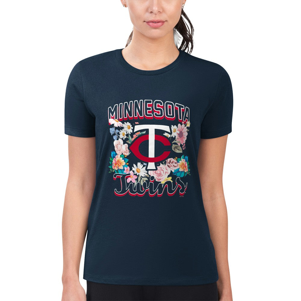 Minnesota Twins G-III 4Her by Carl Banks Women's Super-Slim Fit Lightweight Flowers Graphic T-Shirt Near Me
