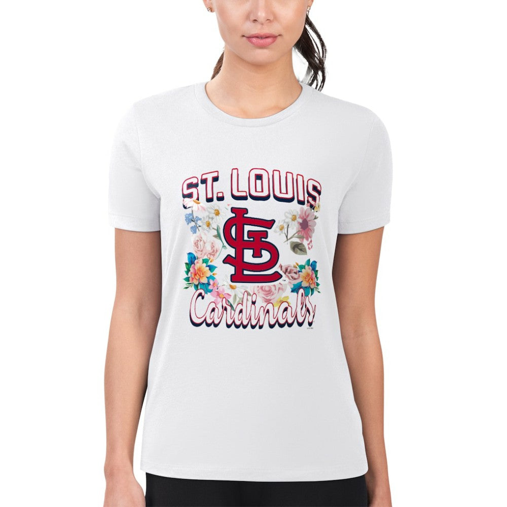 St. Louis Cardinals G-III 4Her by Carl Banks Women's Super-Slim Fit Lightweight Flowers Graphic T-Shirt Outlet