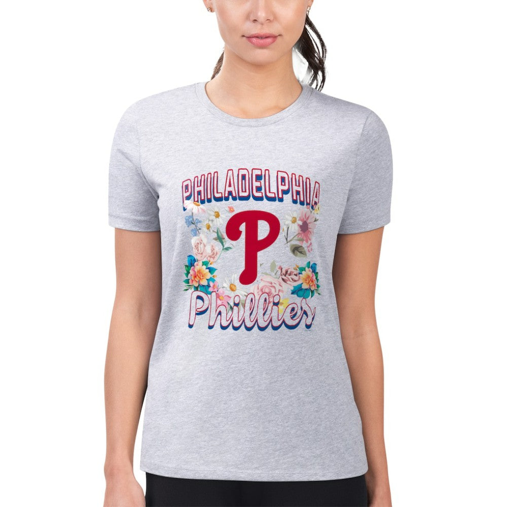 Philadelphia Phillies G-III 4Her by Carl Banks Women's Super-Slim Fit Lightweight Flowers Graphic T-Shirt Discount