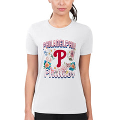 Philadelphia Phillies G-III 4Her by Carl Banks Women's Super-Slim Fit Lightweight Flowers Graphic T-Shirt Outlet