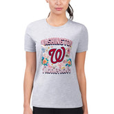 Washington Nationals G-III 4Her by Carl Banks Women's Super-Slim Fit Lightweight Flowers Graphic T-Shirt for sale