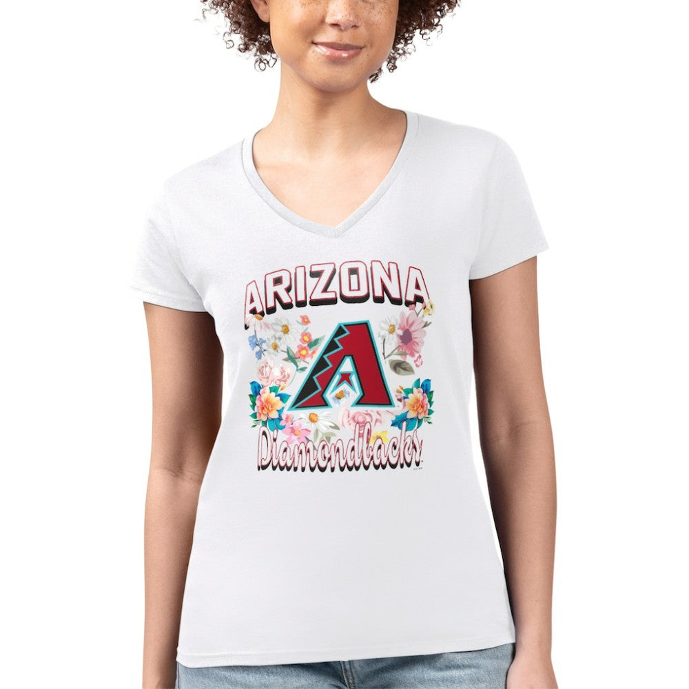 Arizona Diamondbacks G-III 4Her by Carl Banks Women's Super-Slim Fit Lightweight Flowers Graphic V-Neck T-Shirt Online