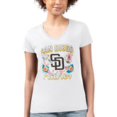 San Diego Padres G-III 4Her by Carl Banks Women's Super-Slim Fit Lightweight Flowers Graphic V-Neck T-Shirt Near Me