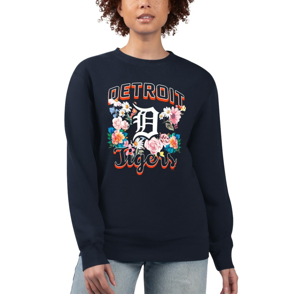 Detroit Tigers G-III 4Her by Carl Banks Women's Flowers Graphic Pullover Sweatshirt Outlet