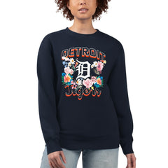 Detroit Tigers G-III 4Her by Carl Banks Women's Flowers Graphic Pullover Sweatshirt Outlet