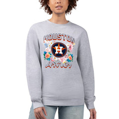 Houston Astros G-III 4Her by Carl Banks Women's Flowers Graphic Pullover Sweatshirt Sale