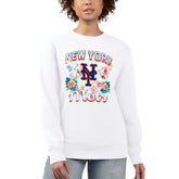 New York Mets G-III 4Her by Carl Banks Women's Flowers Graphic Pullover Sweatshirt Discount