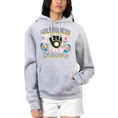 Milwaukee Brewers G-III 4Her by Carl Banks Women's Flowers Graphic Pullover Hoodie Discount