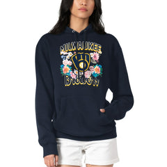 Milwaukee Brewers G-III 4Her by Carl Banks Women's Flowers Graphic Pullover Hoodie Discount