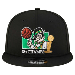 New Era Boston Celtics Lucky 18x Champs 9FIFTY Snapback Hat Black