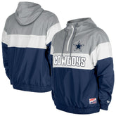 Dallas Cowboys New Era Pullover Quarter-Zip Hoodie Jacket - Navy - NFL
