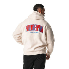 Philadelphia 76ers The Wild Collective Unisex Corduroy Tri-Blend Pullover Hoodie Cream