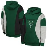 Milwaukee Bucks Youth Ace In the Hole Pullover Hoodie Hunter Green