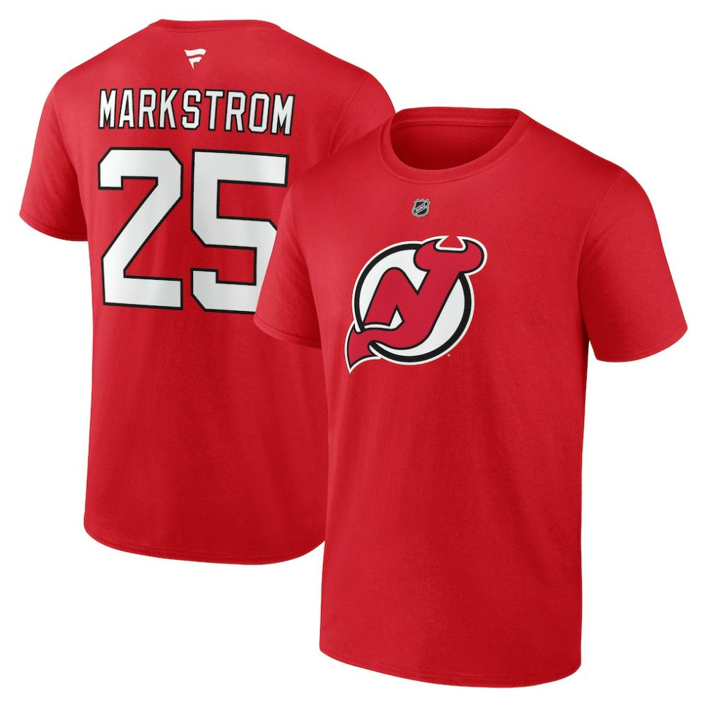 Jacob Markstrom New Jersey Devils Fanatics Authentic Stack Name & Number T-Shirt - Red | Fanatics Clearance