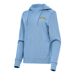 Los Angeles Chargers Antigua Women's Justice Pullover Hoodie - Heather Powder Blue - NFL